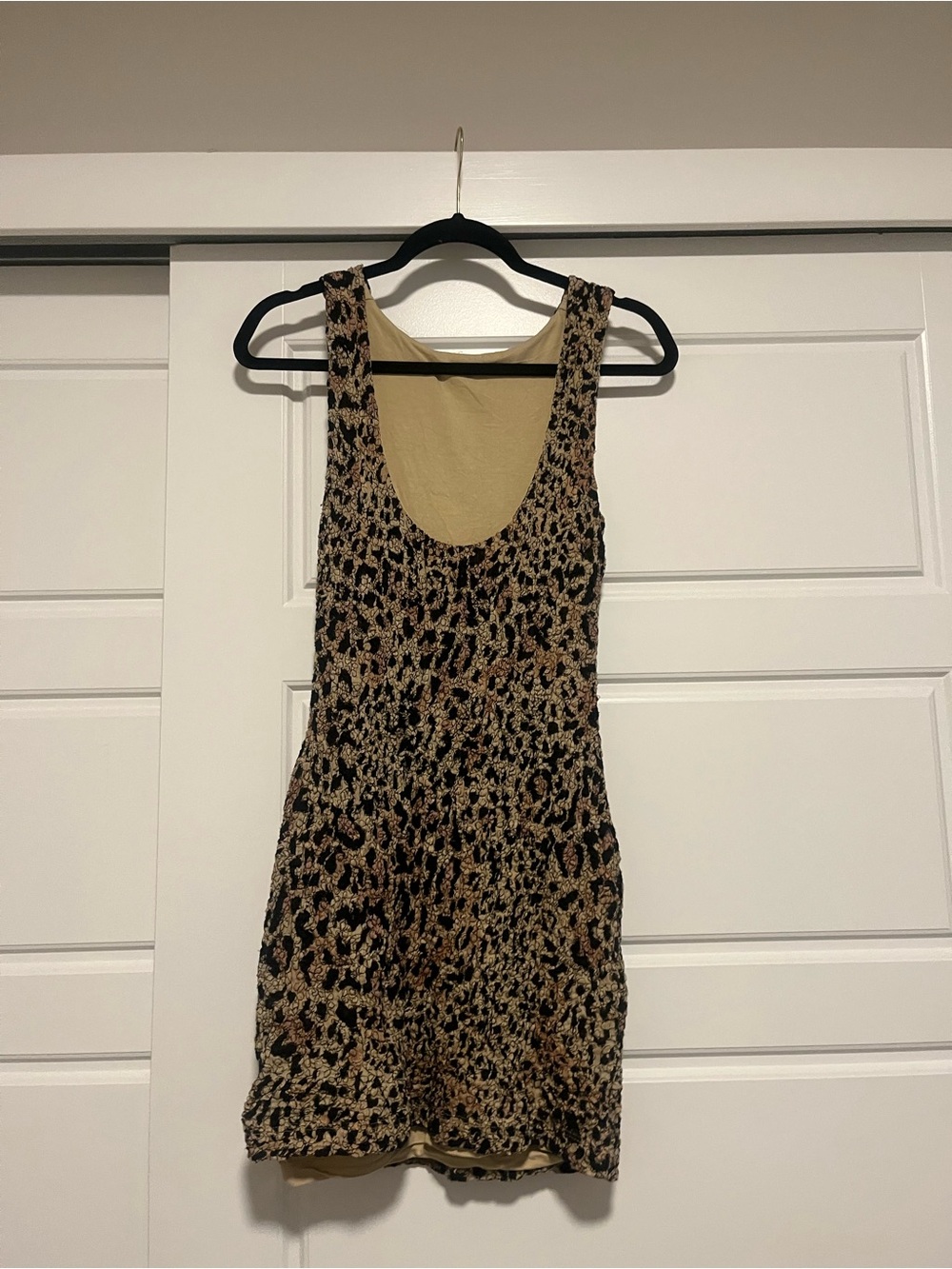 Free People Leopard Print Backless Bodycon Dress - Beige and Black - Picture 3 of 4